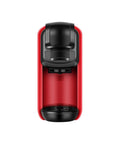 Compact Automatic Espresso Maker With Instant Thermo Block Heating And Stainless Pro Pump For Rich Hot Or Iced Coffee That Hits Different On Your Kitchen Counter Or Dorm Desk, viewed from above in red and black.