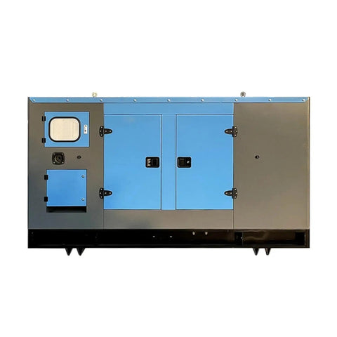 Pro Grade Heavy Hitter Generator Set Standby Power System, front view showing blue and gray exterior, designed for commercial use.