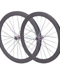Beefy 50mm Carbon Fiber Road Wheelset With Center Lock Disc Brakes Quick Release Front And Rear 700C Clincher Or Tubeless Ready