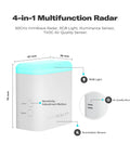 Presence Sensor With 60GHz MmWave Radar USB C Powered RGB Status Light Illumination Sensor Zigbee Repeater Compatible With Home Assistant ZHA Z2M And SmartThings 67x70mm front view