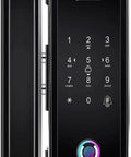 Heavy Duty Fingerprint Smart Deadbolt Lock With Numeric Keypad And Password Access Featuring No Fuss Keyless Entry Installation close-up view.