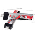 6 Pack 250mAh 1S LiPo Battery 3.8V LiHV 30C To 60C With JST PH Connector for Micro Drone Power