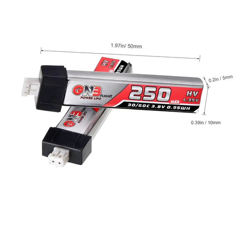 6 Pack 250mAh 1S LiPo Battery 3.8V LiHV 30C To 60C With JST PH Connector for Micro Drone Power
