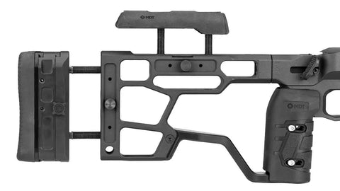 ACC Elite Remington 700 SA RH Chassis System for Precision Rifle Stock Build, durable black construction shown.