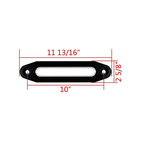 Black Silver Billet Aluminum 10 Inch Hawse Fairlead For ATV UTV And Truck Universal 10 Inch Bolt Mount Protects Synthetic Winch Rope Fits 8000 To 15000 Lbs Systems From KFI Ramsey with dimensions