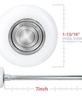 Crazy Quiet 2 Inch Nylon Garage Door Rollers With Sealed 6200ZZ Bearings, 11 Ball Bearings, 7 Inch Stem, 12 Pack, product diagram