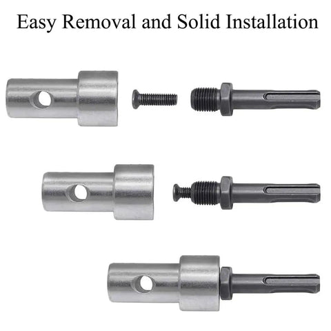 Earth Auger Adapter For Electric Drills, 45 Steel Heavy Duty Conversion Head with easy installation parts displayed