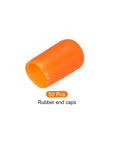 Orange Rubber Screw Thread Protector Caps 8mm Inner Diameter Five Sixteenth Inch End Caps For Screws Bolts And Rod Ends 50 Pack