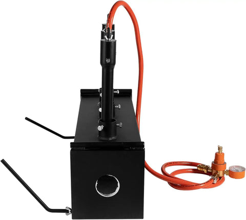 Side view of Triple Burner Propane Forge for Blacksmithing and Knife Making, 2700℉ Heavy-Duty Square Forge With Large Capacity, Portable Yet Powerful