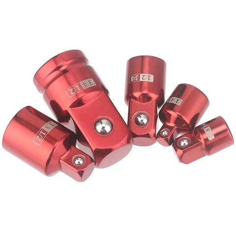 Premium Impact Socket Adapter Set In 1/4 3/8 And 1/2 Inch Sae Sizes For Super Strong Conversion With Cr V Steel Build Perfect Garage Tool Kit, red impact adapter set