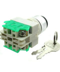 Solid 3 Position Speed Control Key Switch With Two Keys For Taotao Electric Atvs E1-350 E2-350 E1-500 E2-500, green housing.