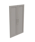 Pair Of Wood Closet Organizer Doors In Taupe Shaker Style With Satin Nickel Handles Add On For Modular Storage Shelf Units Concealed Storage Solution Today