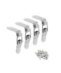 90 Degree Stainless Steel Spring Loaded Toggle Latch Clamp Clip Lock For Cabinets And Wooden Boxes And Toolboxes, Silver Finish, 70mm, 4 Pack With Mounting Screws Included