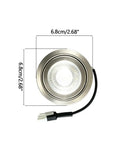 2 PCS Range Hood LED Recessed Light, 12V DC 3W 6000K Kitchen Downlight with stainless steel design and connecting cable.