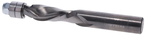 Top Notch Carbide Flush Trim Spiral Router Bit With Up And Down Two Plus Two Compression, half inch diameter, side view
