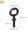Heavy Duty Zinc Alloy Screw In Bottle Opener 4 Piece Set Matte Black, size 80x44mm, threaded for easy mounting on surfaces.
