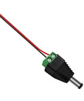 Solid Heavy Duty DC Power Jack Plug Adapter Connectors 5.5Mm X 2.1Mm with wires for 12V LED strip lights and low voltage setup.