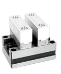 Top Shelf Heavy Duty Cnc Machining Fixture For Flat Jaw Vise With Raised Zero Point Setup and soft jaws for secure clamping.