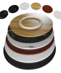 Extra Large Heavy Duty Wooden Lazy Susan Turntable Rotating Serving Tray For Dining Table And Kitchen Counter Handpolished Brown Platter showing various wood finishes