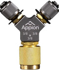 Three Eighths Inch Speed Y MegaFlow High Flow Vacuum Adapter For HVAC Systems, Vacuum Rated To 20 Microns, brass fittings