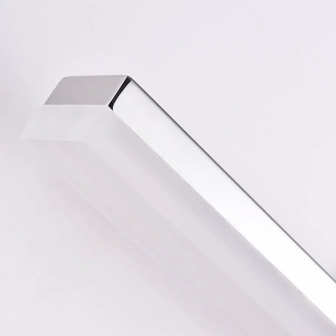 Close-up of 24 Inch Dope Modern LED Vanity Light Chrome Finish Dimmable 24W 1680 Lumens Warm White 3000K with frosted cover
