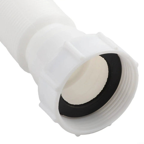 Close-up of the G1-1/2 threaded end of the Flexible Rubber Drain Trap With G1-1/2 Threaded Ends For Bathtub Drain Applications And Straightforward Integration.