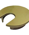 Slick Two Inch Metal Desk Grommet Cable Hole Cover And Wire Cord Stashes Messy Cables Seamlessly With Polished Brass Trim and Quick Push Install Solid Zinc Body, 2 inch round brass grommet for desk organization.