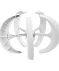 600W 24V Automatic Five Blade Home Wind Turbine Generator System with lantern-shaped five-blade rotor in white