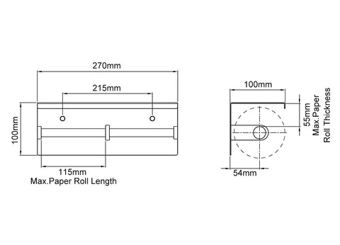 Toilet Paper Holder With Shelf Brushed Nickel Double Head Tissue Roll Holder 304 Stainless Steel Wall Mount dimensions diagram