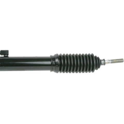 Remanufactured Hydraulic Power Rack And Pinion Steering Assembly With Electric Power Steering Fully Computer Tested For Leak Free Operation And Direct Bolt On Compatibility Built Tough With Hella Durability, shown from the side.
