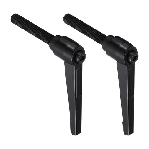 2 Pack Adjustable Lever Handles With M12 By 70mm Metric Male Thread Nuts And Washers Level Clamping Hand Stud Knobs Black