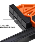 Close-up of Speed Klamp Bar Clamp Set 6 Inch And 12 Inch 4 Pack with non-marring pads for woodworking and metal projects.