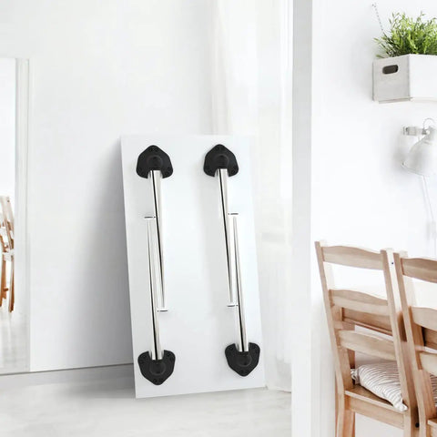 Sturdy As Heck 28 Inch Folding Table Legs Set Of 4 Chrome Metal Collapsible DIY Furniture Legs with adjustable floor protectors