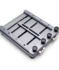 Upgraded Mini CNC Solder Paste Stencil Printer with dual sided PCB fixture, laser etched scales, tool free clamping visible.