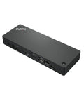 Heavy Duty Thunderbolt 4 Notebook Docking Station With 230 Watt Power Delivery And Matte Black Finish For Work Laptops, top angle view showing ports.