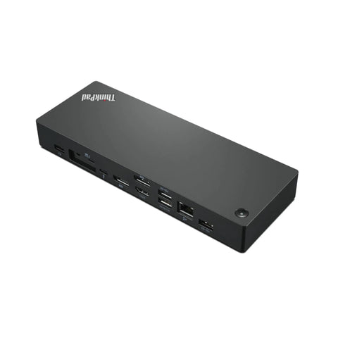 Heavy Duty Thunderbolt 4 Notebook Docking Station With 230 Watt Power Delivery And Matte Black Finish For Work Laptops, top angle view showing ports.