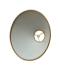 Bottom view of Hardback Lamp Shade Burlap Exterior With Off White Lining 5 x 14 x 9.5 inches, V Notch Fitter visible, metal frame.
