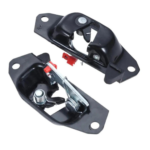 Heavy Duty Left And Right Tailgate Latch Levers With Striker Bolts Straight Bolt On Replacement For Chevy Silverado Gmc Sierra Cadillac Escalade 1999 To 2007, showcasing detailed black latch levers.