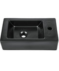 19.5 By 10 Inch Rectangular Ceramic Wall-Hung Sink With Right-Side Faucet Mount Matte Black Finish Space-Saving Bathroom Fixture