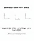 Dimensions and outline of Beefy Heavy Duty 90 Degree L Bracket Stainless Steel Corner Brace For Furniture Reinforcement