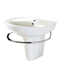 Ravenna Semi-Pedestal Sink Leg For Wall-Hung Vanities, White Finish, 13.875 By 8.75 By 13.75 Inches, Easy-Clean P-Trap Cover