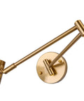 Brass Swing Arm Wall Sconce Set Of Two With Plug In Design 4500K Neutral White LED Adjustable Swivel Arm Lighting shown in detail