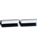 Six Pack 1.6 Inch Glass Finger Edge Pull Clips for Window Display Cabinets, polished chrome finish, stainless steel, for 5mm-6mm glass