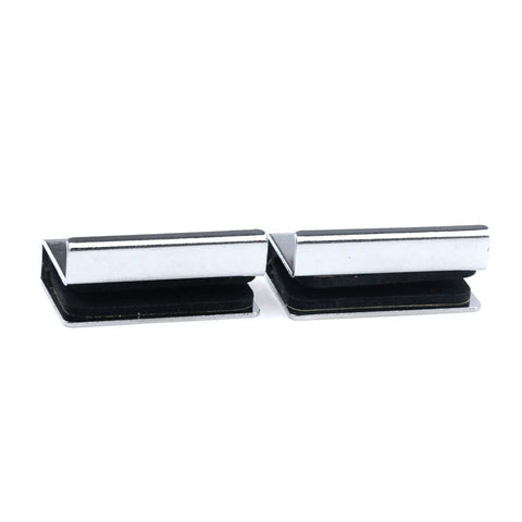 Six Pack 1.6 Inch Glass Finger Edge Pull Clips for Window Display Cabinets, polished chrome finish, stainless steel, for 5mm-6mm glass