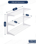 Beefy Three Tier Wire Shelving Unit For Home And Garage With 375 Lb Per Top Track Capacity, Adjustable, White Epoxy Coated Steel