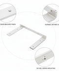 Hidden Stainless Steel Floating Shelf Bracket, 11.4 x 5.9 x 1.9 inches, showing precision brushed finish and durable joints.