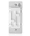 Ceiling Fan Control And Dimmer Switch With Separate Fan Speed And Light Dimmer For LED CFL Halogen And Incandescent Bulbs Plug And Play Setup White 66DF-10W