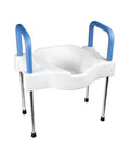 Tall-Ette Elevated Toilet Seat With Extra Wide Seating Surface And Adjustable Aluminum Legs, Foam Armrests, Anti-Slip Bracket