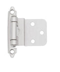 Single hinge from 2 pack 3/8 Inch Overlay Cabinet Door Hinges Self Closing Matte Black Finish For Flush Mount Cabinets Cold Rolled Steel