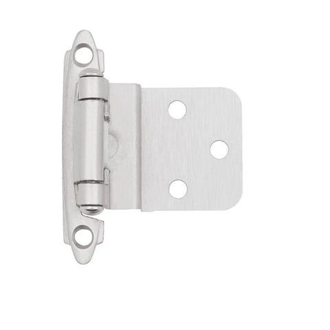 Single hinge from 2 pack 3/8 Inch Overlay Cabinet Door Hinges Self Closing Matte Black Finish For Flush Mount Cabinets Cold Rolled Steel